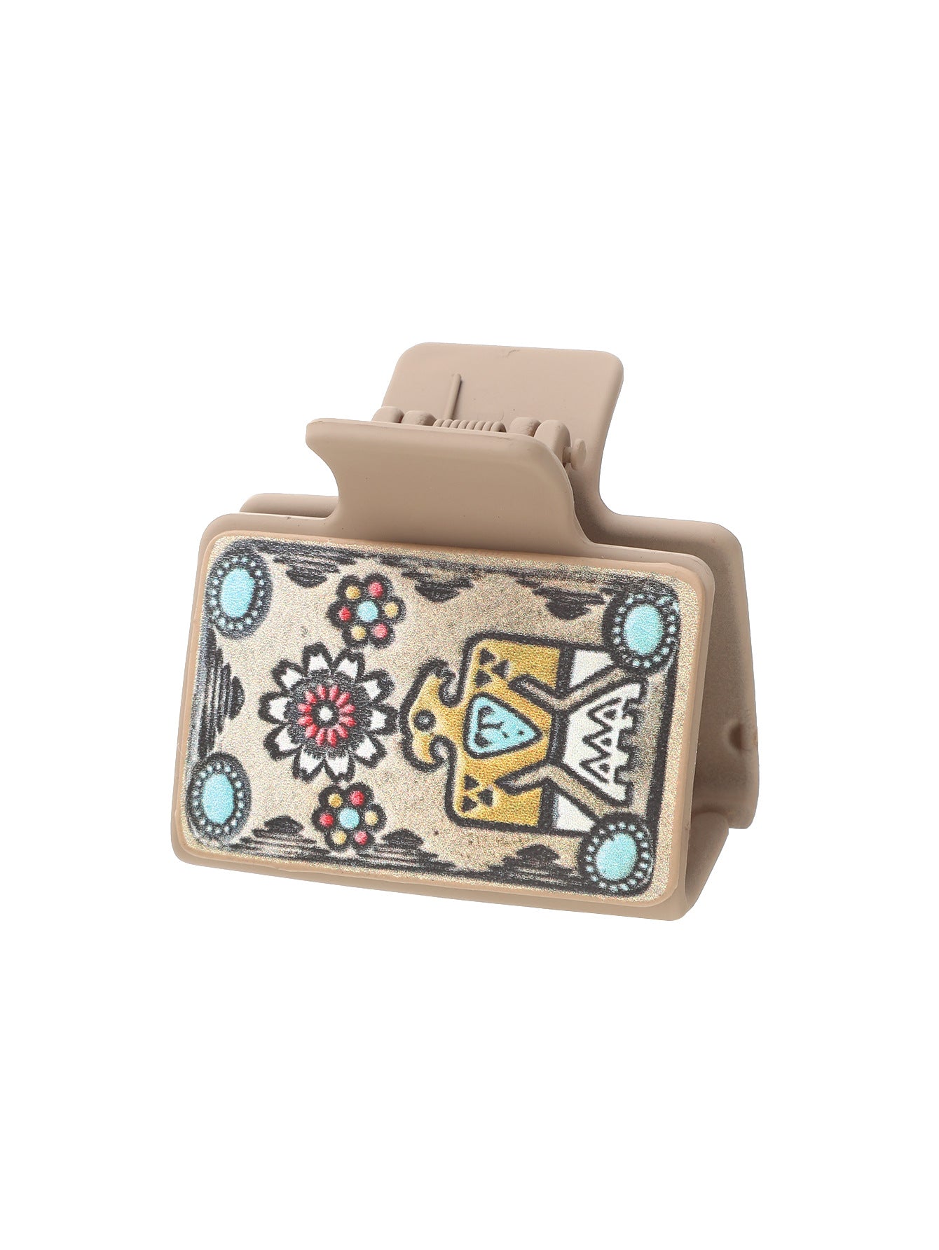 Wholesale Western Style Cactus Aztec Leather Hair Clip Shark Clip Combo